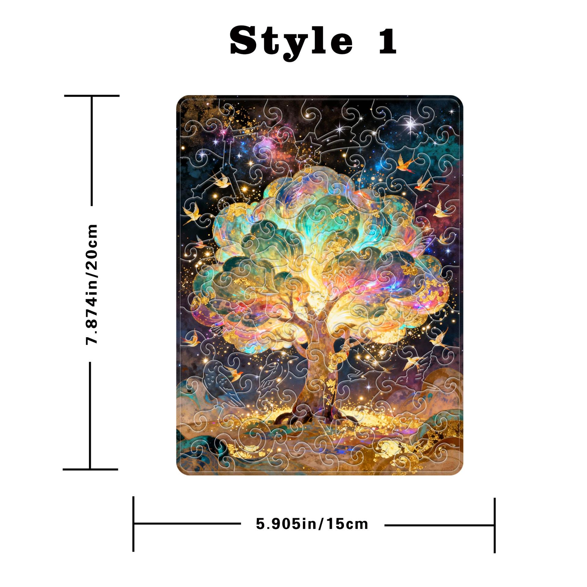Starry Sky Fortune Tree Puzzle Decorative Ornament High-End Light Transmission Acrylic Puzzle