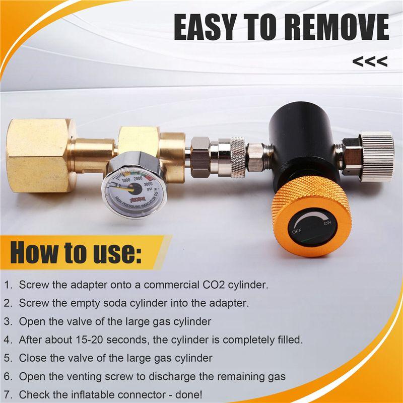 AEE4-For Sodastream Carbonator Cylinder Inflation Joint Inflation Valve Supplement Station Adapter,Adapter Inflation Valve