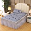 Summer Bed Skirt Ice Silk Summer Mat Water Machine Washable Folding Bed Cover Single Double Air Conditioning Soft Mat Three-Piece Set