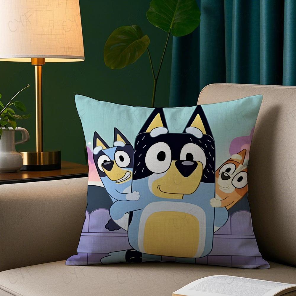 Anime Für B-Blueys Kissenbezug Anti-Hausstaubmilben Kissenbezug Verdeckter Reißverschluss Seidig kurzer Plüsch Sofakissenbezug