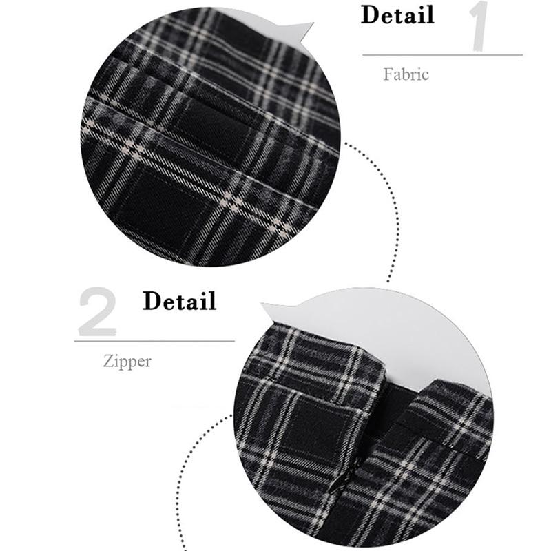 Юбки женские ретро клетчатая мини-юбка трапециевидной формы Ulzzang с высокой талией — фото 6