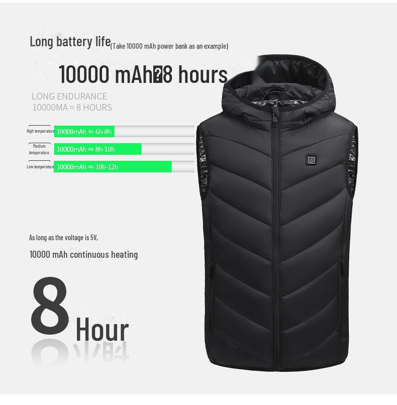 Children's Electric Heating Vest: Intelligent, Full-Body Warmth with Ten-Zone Heating for Outdoor Use.