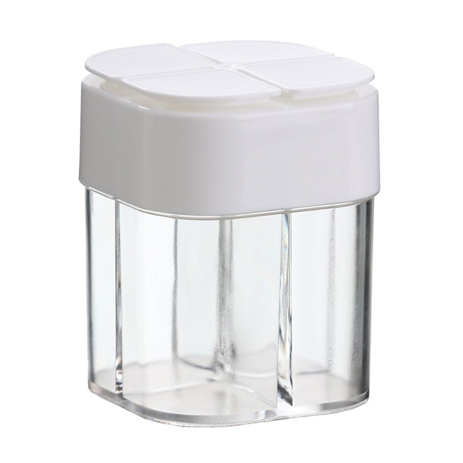 4 Compartment Ssoning Box Multifunctional Portable Dustproof Sling Clr Spice Storage Container for Kitchen Supplies