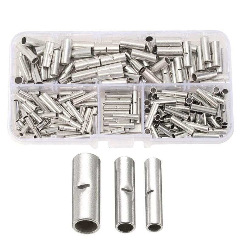 200pcs Uninsulated Butt Connector Set Crimp Connector Set Comprehensive Electrical Butt Connector Set for Electrical