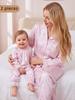 Toddler Girls Satin Pajama Set, Floral Print Long Sleeve Lace Trim Sleepwear, Silky Loungewear,6M-3T Baby Girls Pjs For Sleeping And Lounging