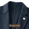 Men's Alpaca Wool Blend Single-Breasted Mid-Length Coat