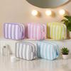Keymay USA Warehouse Travel Storage Bag Water Resistant Nylon Makeup Pouch Cabana Striped Cosmetic Bag Striped Zipper Bag