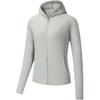 Treningsserie Sport Fritid Enkel Ensfarget Hette UV-beskyttelse Solbeskyttelsesjakke Damejakke Perlegrå 962527705-2