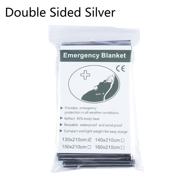 Gold/Silver Emergency And Survival Foil Thermal Space Blanket Camping Blankets For Outdoors Hiking Marathons All Weather Conditi
