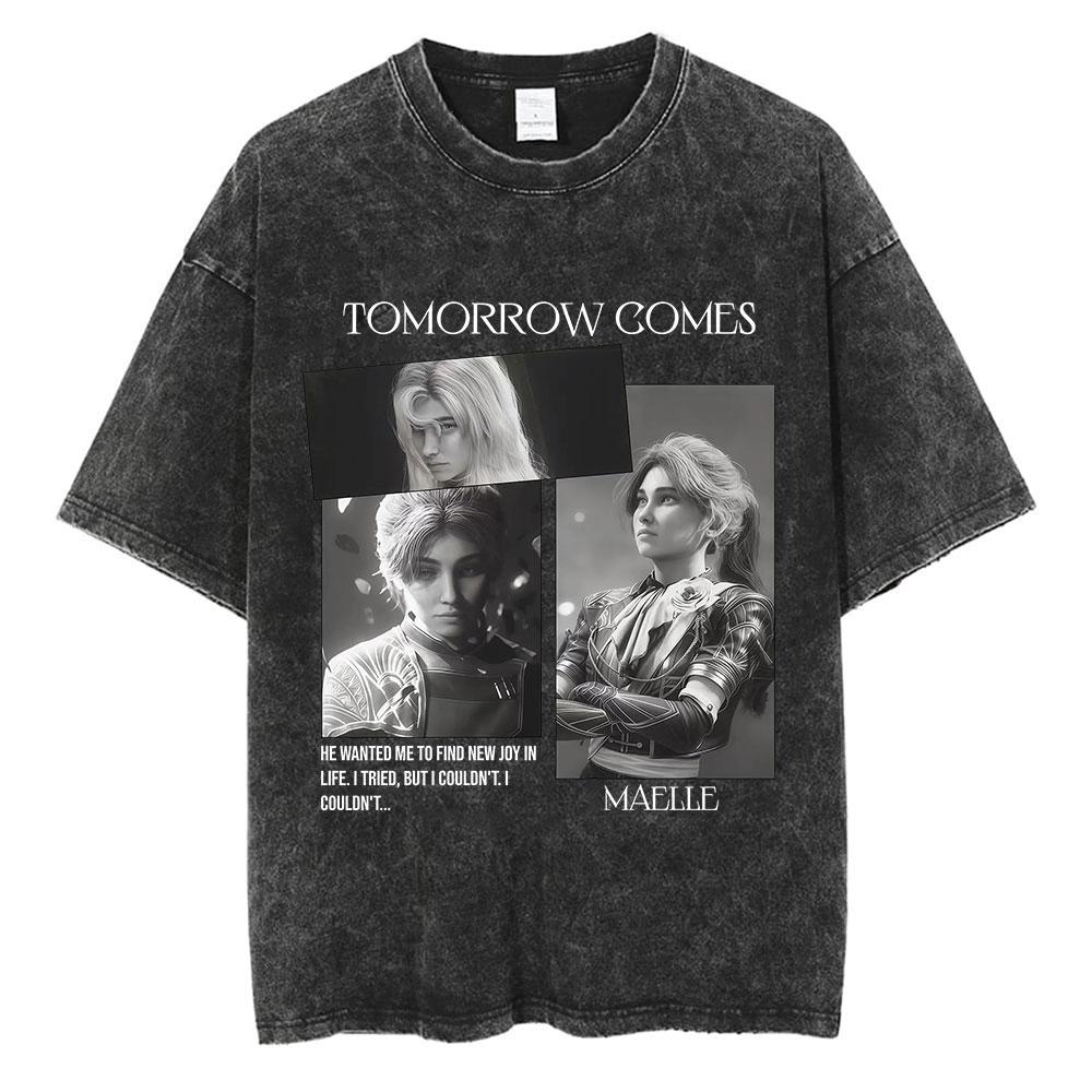 Spiel Clair Obscur Vintage Washed T-Shirts Herren Damen Lässig Hochwertig Oversized Baumwoll-T-Shirt Fans Streetwear