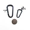 D-Shaped Aluminum Alloy Carabiner with All-Black Electrophoretic Finish (Sizes 4-8)