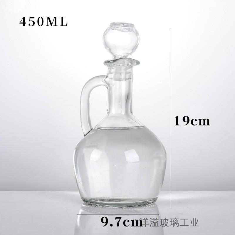 Skleněná nádoba na olej o objemu 350 ml v evropském stylu s rukojetí Láhev na olej Láhev na koření Láhev na olivový olej pro domácnost Láhev na olivový olej do kuchyně Kuchyňské koření