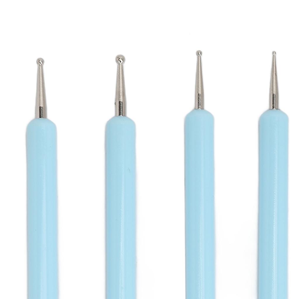 2 Set Dual Tipped Nail Art Dotting Pen Silicone Head Nail Art Sculpture Polish Carving Pen