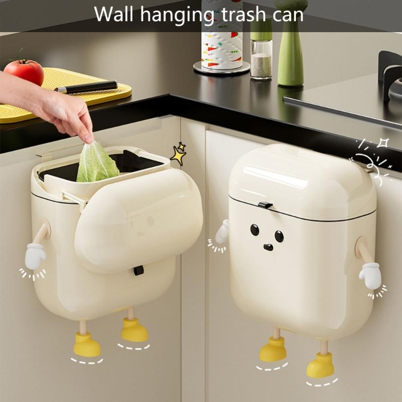 Trash Can Under Counter Kitchen Waste Bin Hanging Garbage Can Large Capacity, Cabinet Door Waste Basket