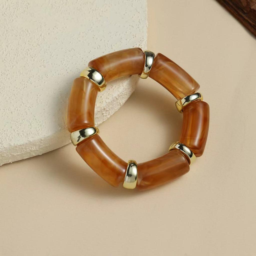 Fashion Personalized Acrylic Elbow Bracelet Light Luxury Elastic Vintage Bracelet High-End Maillard Jewelry