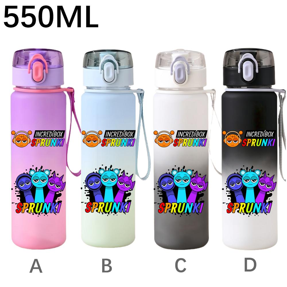 550ml Hra Sprunki Gradientní Sportovní Láhev na Vodu Kreslená Nepropustná Přenosné Lahve na Pití Venku Sport Fitness Pohárek na Vodu