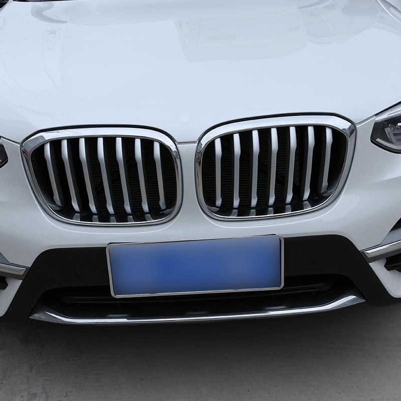 ABS Silver Car Front Grill Grille Decorative Cover Trim Strip For BMW X3 X4 G01 G02 2018   Auto Exterior