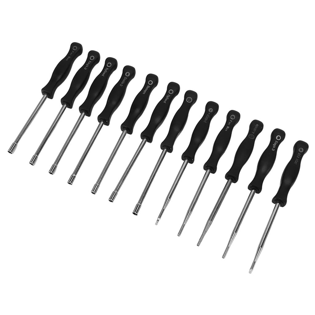 Vergaser Einstellset mit 12 Schraubendrehern 1 Drahtbürste Komfortgriff Vergaser Reparatur