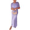 Women's Dress Cover Up Set Sleeveless Long Dress And Short Sleeve Knitted Hollow Cover Up