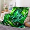 Colorful Dragon Pattern Flannel Throw Blanket Soft Cozy Lightweight Warm for Bedroom Sofa Couch Bed Decoration Teen Kids Gifts
