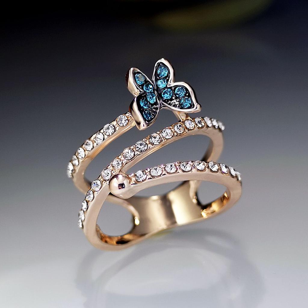 Zircon Butterfly Engagement Rings for Women Fashion Brand Jewelry Gift