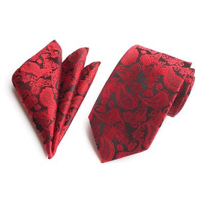 Tie Two-piece Polyester Fashion Suit Waist Tie Includes Tie and Handerchief