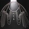 Crystals Tassels Shoulder Chain Necklace Multilayered Body Jewelry Accessory for Women Bridal Wedding Arm Supplies