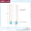 ZHOUYANG Chain Earring For Women Simple Style None Stone Rose Gold Color Ear Line Fashion Jewelry  ZYE236 ZYE237