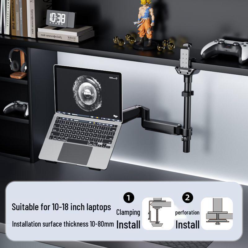 Dual Screen Laptop & Monitor Arm with Height Adjustability