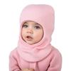 Solid Color Kids Integrated Scarf Cap Warm Baby Balaclava Hat Baby Hooded Beanie  Severe Weather
