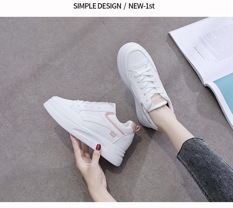 1720 Women's Thick-Soled White Sneakers: Breathable, Height-Enhancing, Versatile Shoes for Spring, Summer, and Autumn 2021