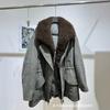 New women's clothing fur integrated jacket large lapel suede parka thickened liner warm winter clothing