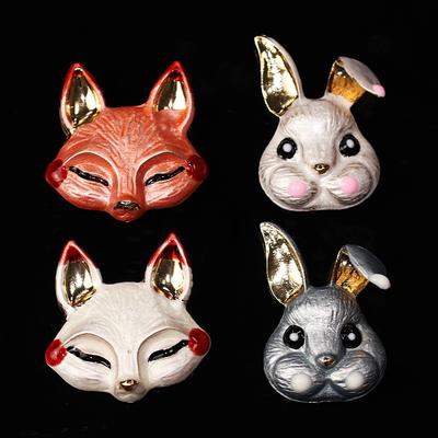 10 Stück süße tropfende Kaninchenfuchs ohne C-Schnalle DIY Haarschmuck Schuhe und Kleidung Legierungszubehör