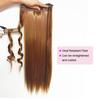 Synthetic Hair Extension Clip Ins One Piece With 5clips Long Straight Hair Brown Blonde Color For Women Daily Use