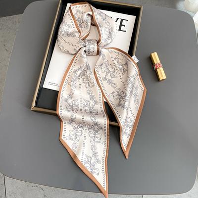 New Spring And Autumn Fashion Sunscreen Scarf For Women, Narrow, Long, Sharp Corner Professional Small Scarf, Decorative Tie Bag Hair Strap