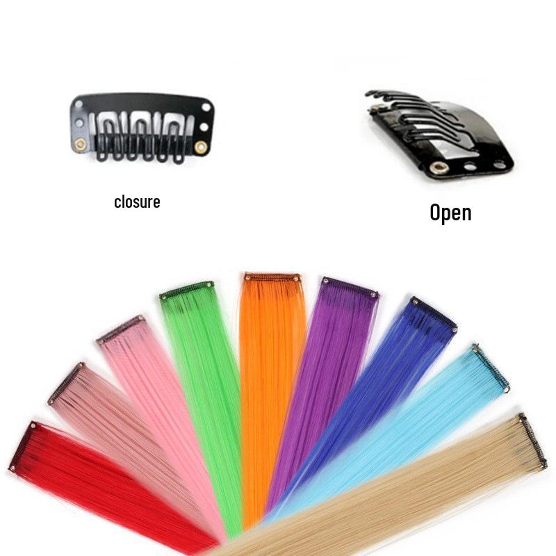 Versatile Colored Clip-In Wig: Heat-Resistant, Permable, Dyeable, and Cuttable One-Piece Hair Extension