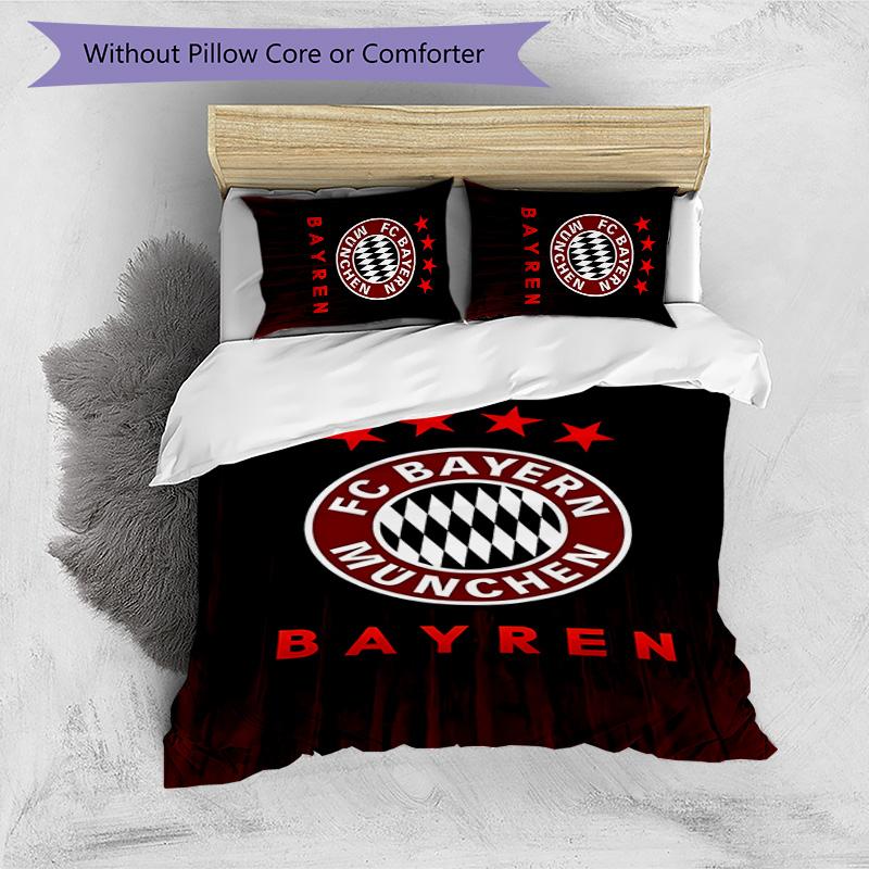 3dílná sada povlečení s logem FC Bayern München sada povlaků na přikrývku obsahuje povlak na přikrývku & povlaky na polštáře, perfektní dekorace ložnice pro každé roční období & dárek
