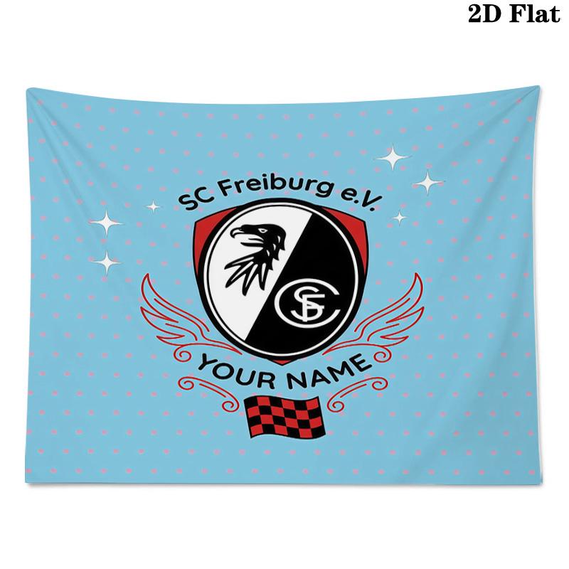 Custom Name SC Freiburg Printed Tapestry – Wall Hanging for Bedrooms, Dorms, and Home Decor