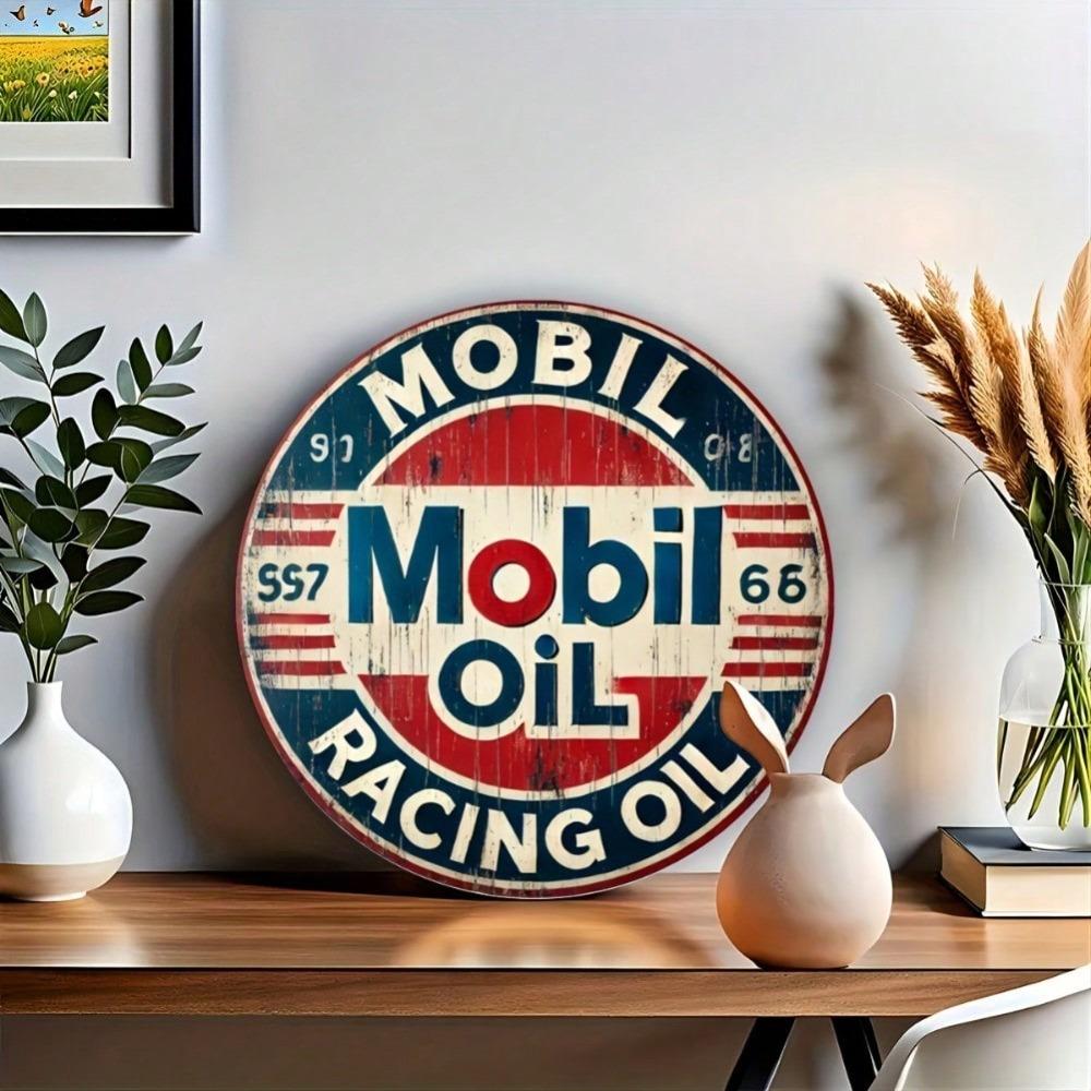 Iron Vintage Racing Tin Sign Antique Auto Garage Decor Wood Wall Art for Man Cave Home Bar Party Room Decor