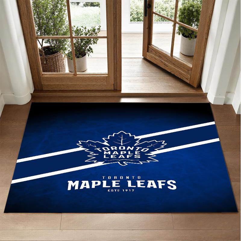 Toronto Maple Leafs Design Crystal Velvet Rug Soft Decorative Mat for Bedroom Entrance