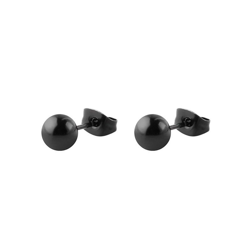 48 PCs European and American Stainless Steel Black Cross Stud Earrings