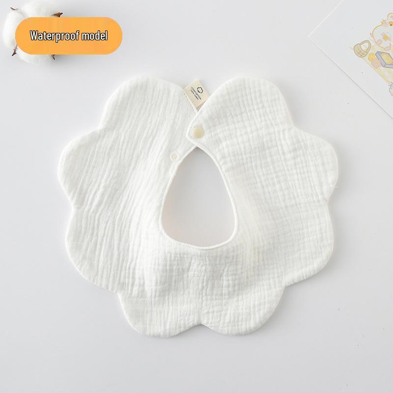 Dwustronny, wodoodporny śliniaczek dla niemowląt w stylu koreańskim z płatkami, wykonany w 100% z gazy bawełnianej