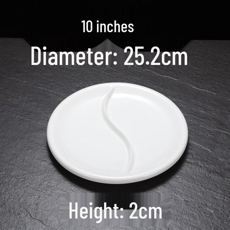 Ceramic Two-Compartment Restaurant Bowl - Tai Chi Style Mandarin Duck Plate