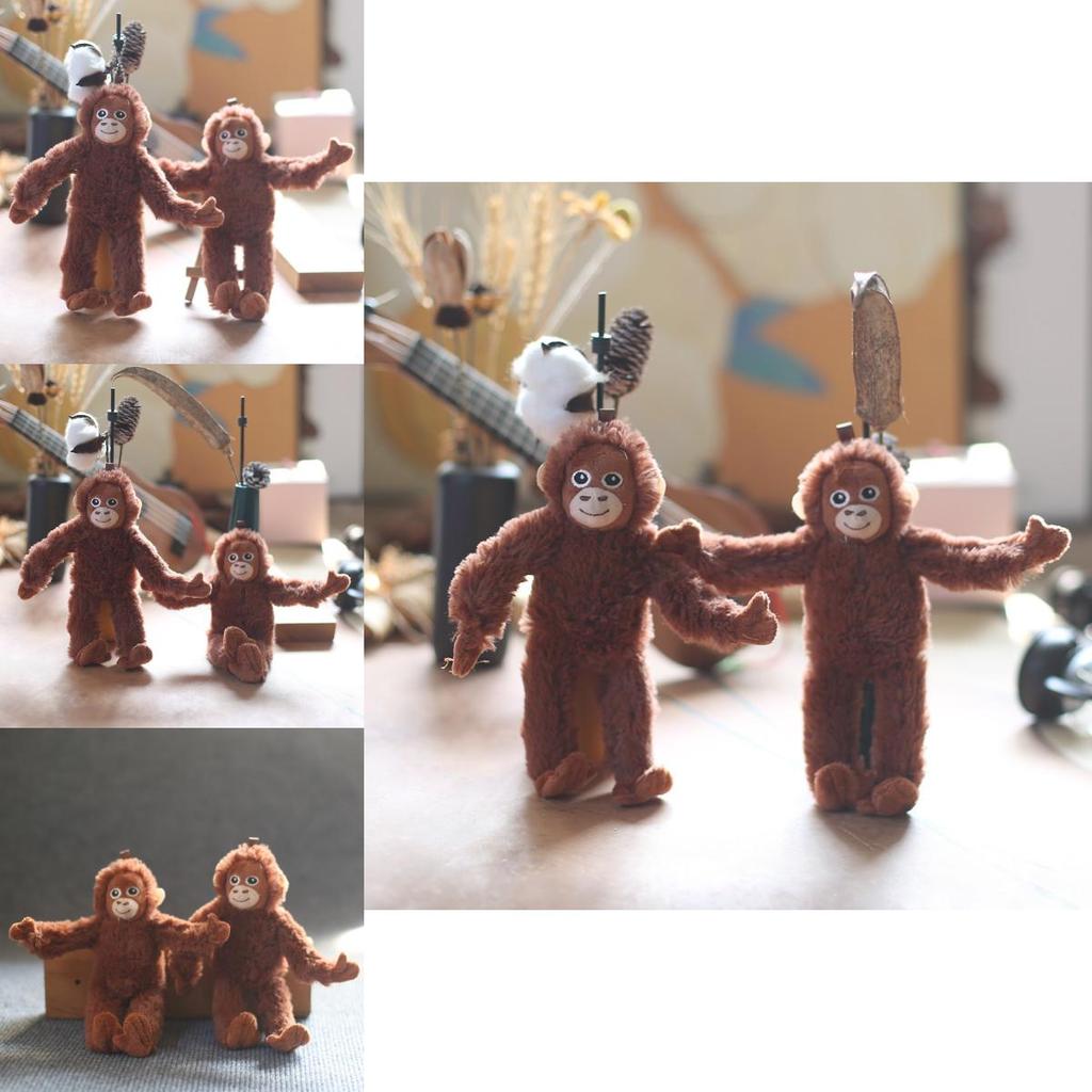 Cute Adorable Monkey Plush Toy Keychain Soft Stuffed Animal Doll For Bags 20cm