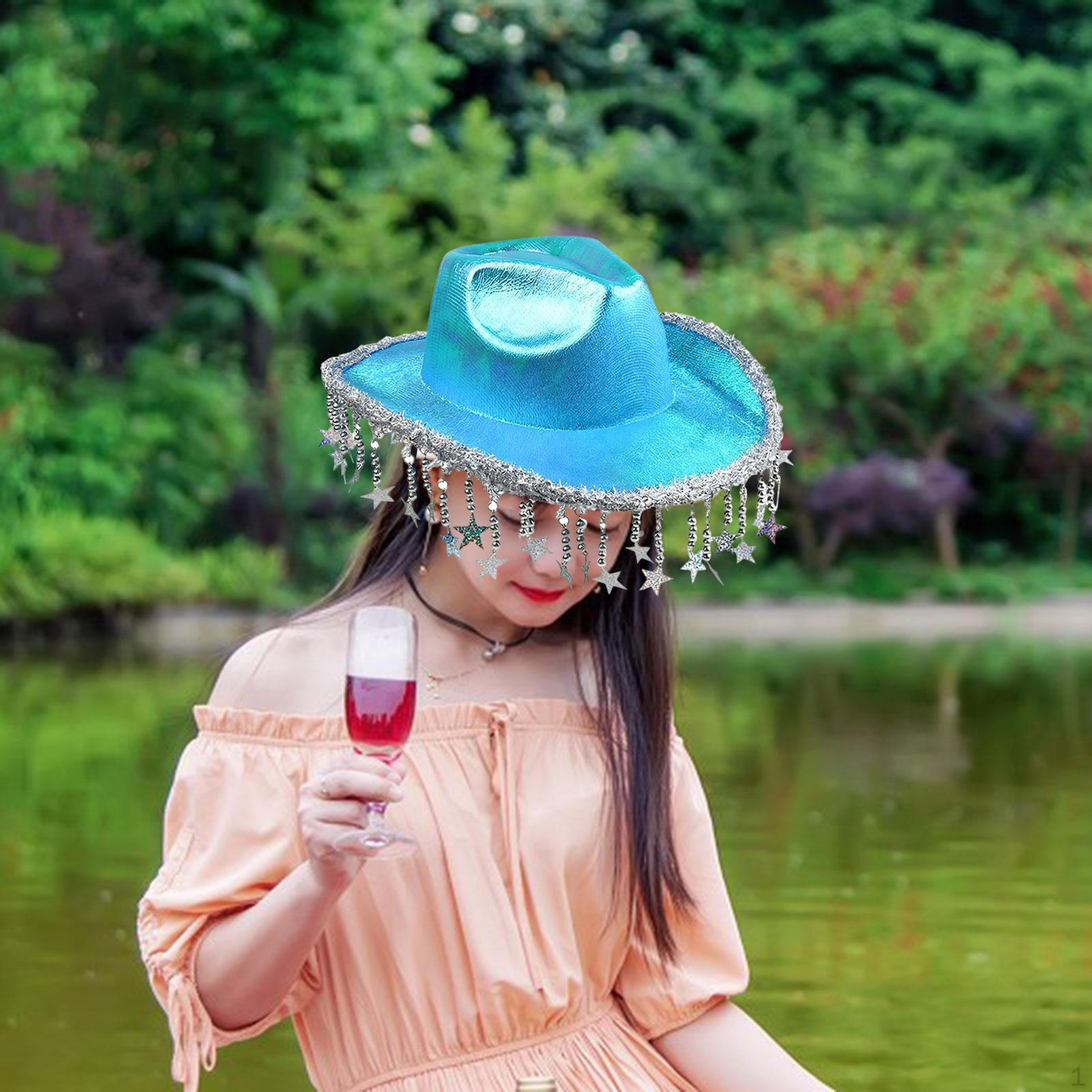 

Ковбойская шляпа Ковбойка для музыкального фестиваля Сценическое выступление Улица Хэллоуин синий