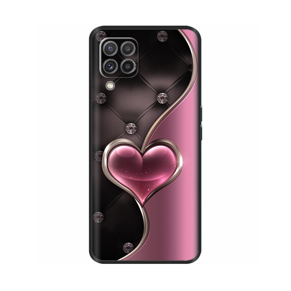 For Samsung Galaxy A12 Case Soft Love Heart Soft Liquid Silicon Back Covers For Samsung A12 Case GalaxyA12 A 12 Protection Shell