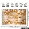 2D flat luxury birthday party banner background - Platinum Wind birthday theme, indoor and outdoor celebration scenes