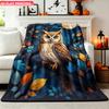 Blanket 1pc Night Owl On Branch 2D-printed Flannel Throw Blanket-suitable for Sofas and Camping Trips. Soft and Comfortable It Ser