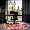 Gracie's Corner Printed Round Rug Carpet Chair Rug Area Rug Entryway Doormats,for Office Chair Living Room Bedroom Kitchen Room.