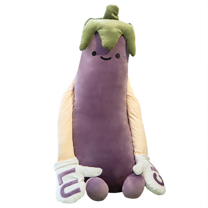Roi Aubergine Pince de Cuisse Côté Dormeur Peluche Jouet pour Filles Enfants Doux Mignon Aubergine Câlin Oreiller à Tapoter Sommeil